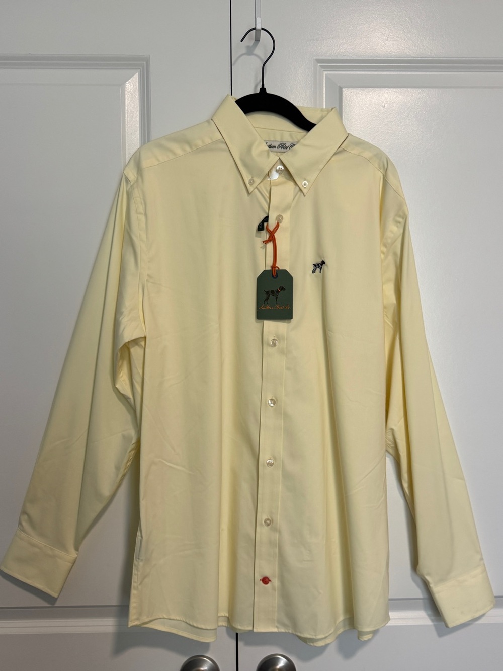 Southern Point Co Stretch Button Down Dress Shirt Soft Yellow Men’s Large NWT